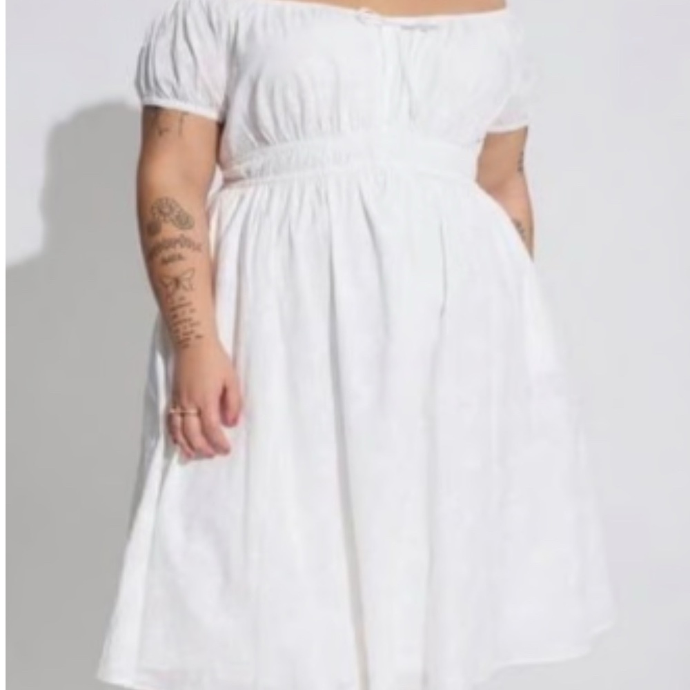 Torrid NWT 4X Elegant Midi Embroidered Voile White Dress Casual Wedding - Picture 2 of 16